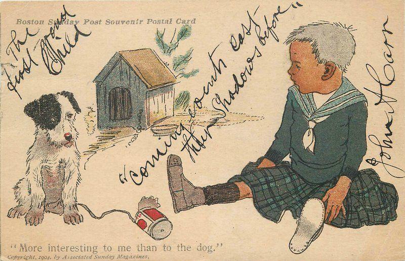 Boston Sunday Post  Newspaper Comic Child 1905 Dog house undivided 9967