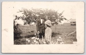 Wood Lake Nebraska RPPC Man And Women To Davidson Family Long Pine Postcard A33