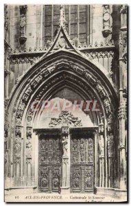 Old Postcard Aix en Provence Cathedrale Saint Sauveur The portal