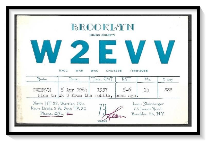 New York, Brooklyn QSL Ham Radio - (MX-014)