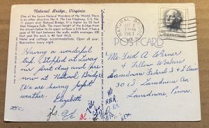 1963 USED POSTCARD - NATURAL BRIDGE, VIRGINIA