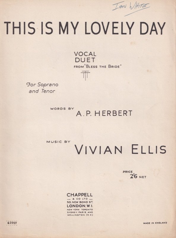 This Is My Lovely Day Vivian Ellis Olde Sheet Music