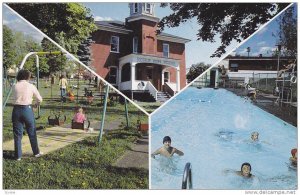 Club Lion, School, Pool, Mini Park, Edmundston, New Brunswick, Canada, 40-60s