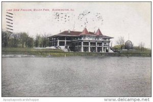 Illinois Bloomington Lake View Paviliion Miller Park 1907