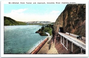 VINTAGE POSTCARD MITCHELL POINT TUNNEL COLUMBIA RIVER HIGHWAY OREGON