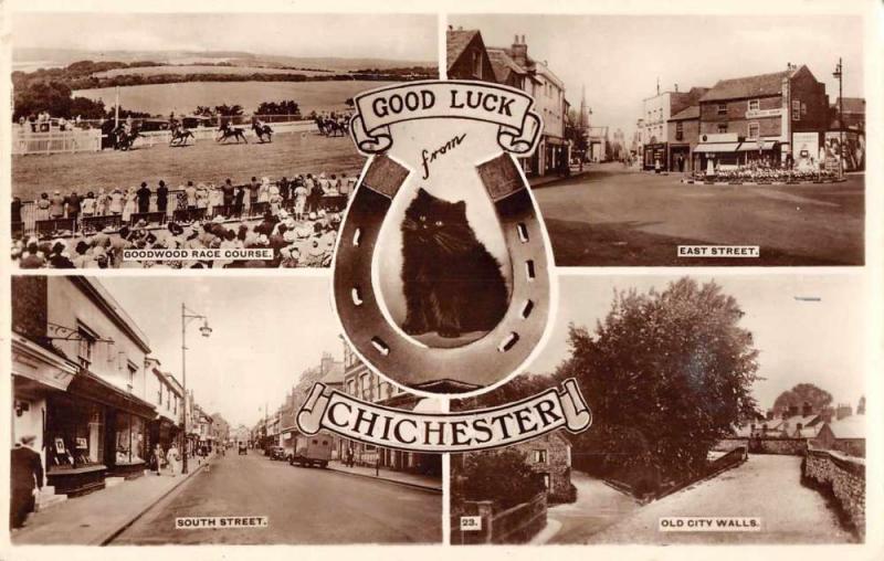 Chichester Sussex England Good Luck From views horseshoe real photo pc Z28627