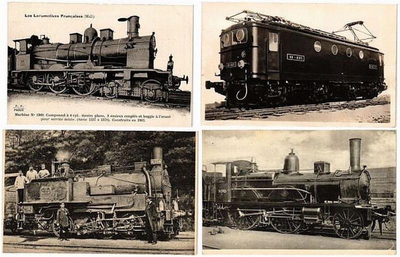 CHEMIN DE FER, LOCS, TRAINS, FRANCE 100 CPA pre-1950