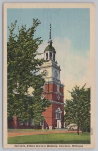 Linen~Dearborn Michigan~Entrance to Edison Museum~Vintage Postcard