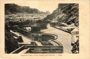 PC GENERAL VIEW ADEN THE TANKS AND CISTERNS YEMEN (a32261)