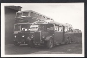 Postcard Size Transport Real Photograph - Two Buses, Trolleybus Society  8154