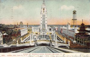 View of Dreamland, Coney Island, Brooklyn, New York City, 1905 Postcard, Used