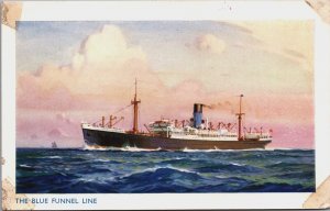 The Blue Funnel Line Alfrede Holt & Co Ship Vintage Postcard C197