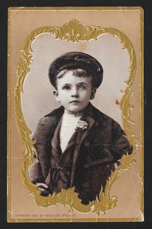 VICTORIAN TRADE CARD Woolson Spice Boy's Portrait