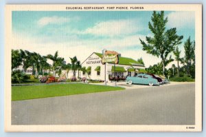 Fort Pierce Florida Postcard Colonial Restaurant Exterior Building c1940 Vintage