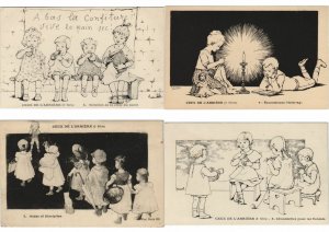 MARYEL ARTIST SIGNED CEUX DE L'ARRILRE SERIE 42 Vintage Postcards (L3145)
