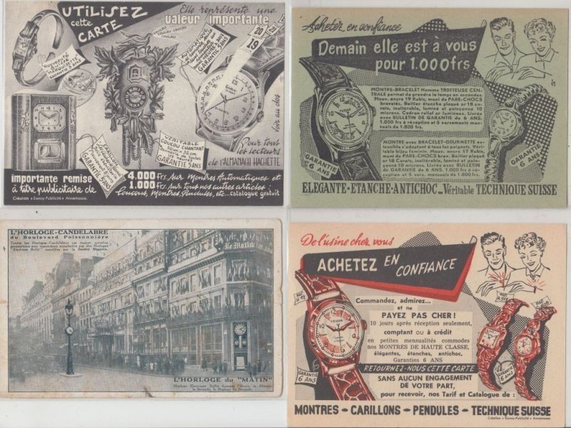 CLOCKS WATCHES Industry 100 Vintage postcards Mostly Pre-1940 (L5483)