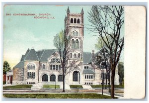 Rockford Illinois Postcard Congregational Church Exterior c1910 Vintage Antique