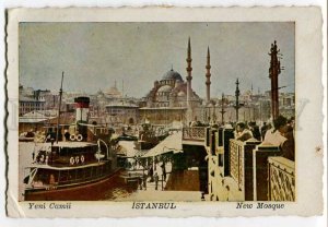 416080 TURKEY Istanbul New moswue Yeni Camii Vintage RPPC to USSR LATVIA