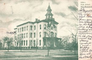 Vintage Postcard 1905 High School Building Landmark New Brunswick New Jersey NJ