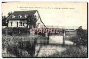 Postcard Old Customs Customs Montreux Chateau Bridge and coffee of & # 39anci...