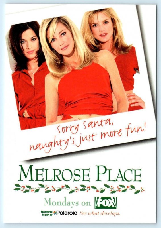 2 Postcards MELROSE PLACE ~ TV Series HEATHER LOCKLEAR Christmas 1997 ~ 4x6