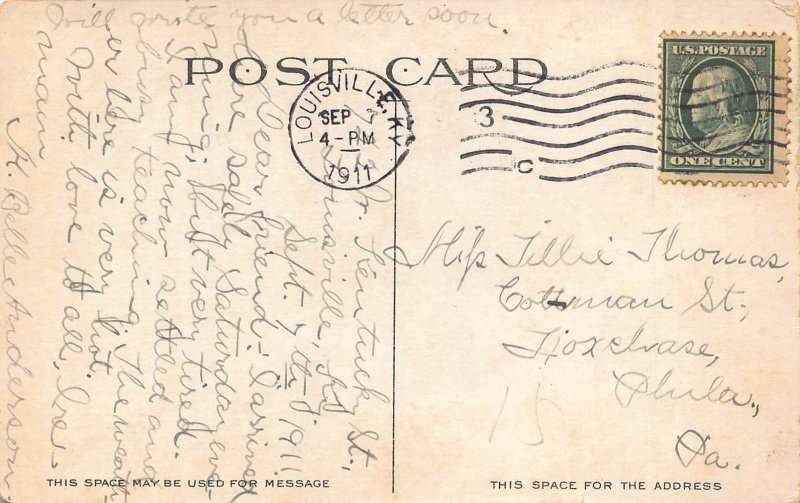 LOUISVILLE KY~RIPPLES IN CHEROKEE PARK~1911 POSTMARK POSTCARD