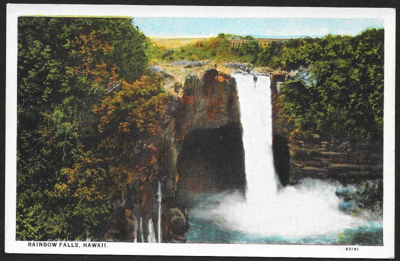 Rainbow Falls Hilo Hawaii Unused c1920s