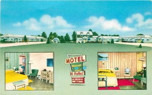 Postcard South Dakota Sioux Falls Pine Crest Motel roadside Teich 22-14357