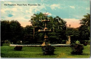 The Fountain at Plant Park, Waycross GA Vintage Postcard M40