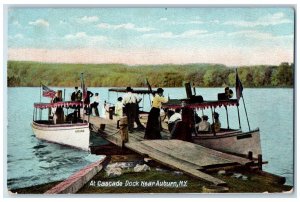 c1910's At Cascade Dock Boat Scene Near Auburn New York NY Antique Postcard 