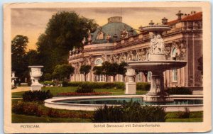 M-58762 Sanssouci Palace with bowl fountain Potsdam Germany