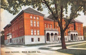 ROCK ISLAND, IL Illinois      HIGH SCHOOL     c1910's Postcard