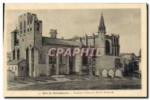 Postcard Old Cite Carcassonne Basilica of St. Nazaire Party Romane