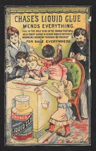 VICTORIAN TRADE CARD Chase's Liquid Glue Family