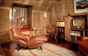 Los Angeles CA Cancel MidCentury Modern Den Television Vintage Postcard