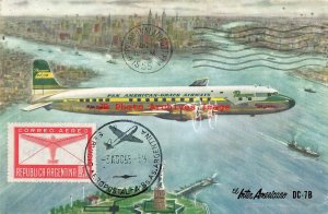 Advertising Postcard, Pan American Grace Airways, El Inter Americana DC-7B