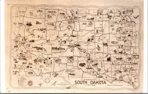 Real Photo Postcard Caricature Map of South Dakota