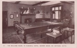Billiard Room Ye Olde Bell Hotel Barnby Retford Notts Old Postcard