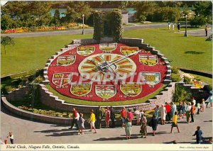 Postcard Modern Floral Clock Niagara Falls Ontario Canada