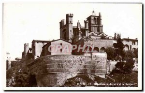 Postcard Old Beziers Cathedral St Nazaire and Le Rempart