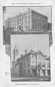 Belt Line Terminal Station Fire Department Engine House no3 Toledo Ohio postcard