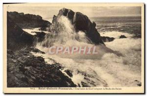 Old Postcard Saint Guenole Penmarch A background Blade Sweeping La Roche Du Monk