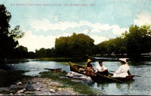 Iowa Des Moines Boating On The Des Moines River Near Beaver Creek 1910