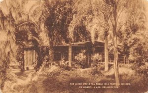 Orlando Florida Latch String Tea Room Tropical Garden View Vintage Postcard U7