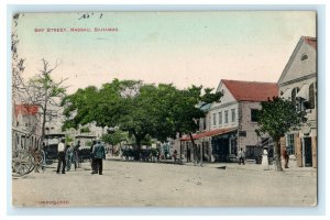 1913 Bay Street Nassau Bahamas Handcolored Antique Posted Postcard 