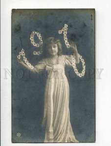 285798 NEW 1910 YEAR Girl Fairy Vintage PHOTO postcard
