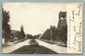 PEORIA IL HAMILTON STREET BOULEVARD ANTIQUE POSTCARD