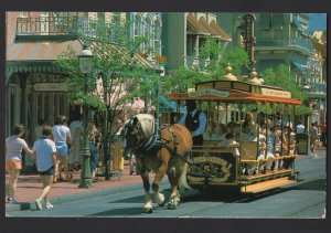 Walt Disney World TROLLEY Ride on Main Street Horse-Drawn Magic Kingdom - Chrome