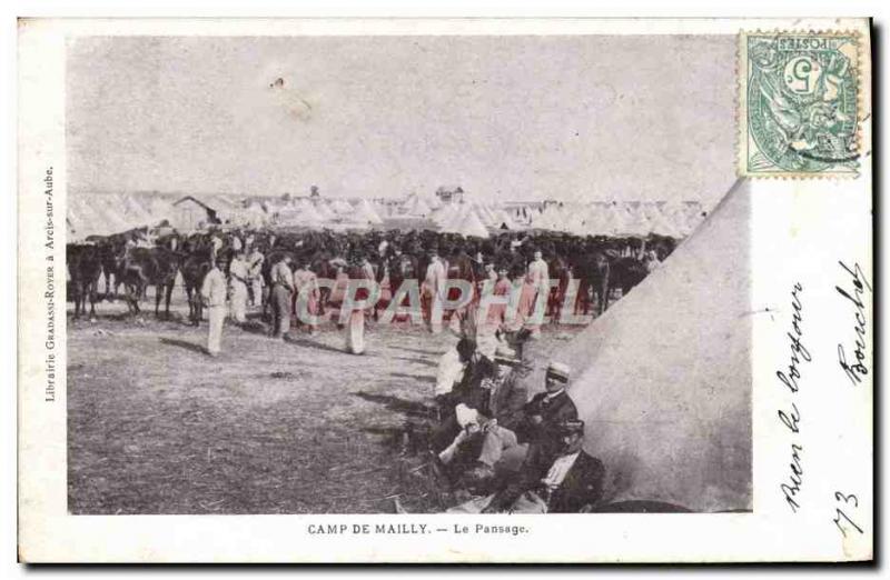 Old Postcard Militaria Camp of Mailly The grooming