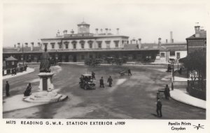 Reading Railway Station Exterior Berkshire Real Photo Postcard